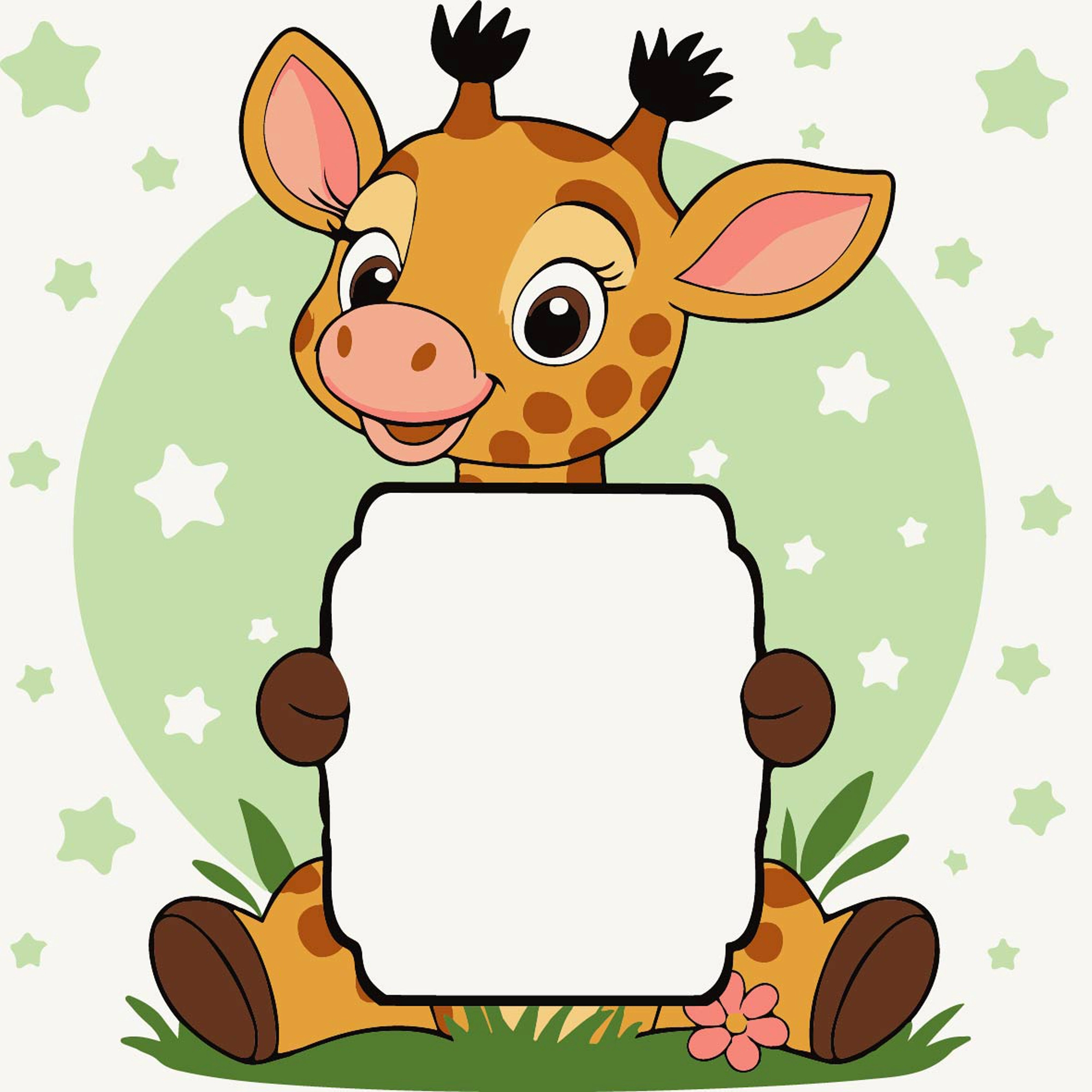 Картина по номерам Жираф с открыткой (20х20 см), бренду Strateg - KUBIX