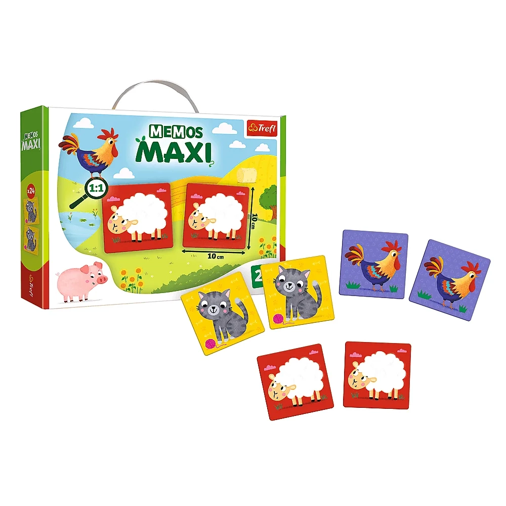 Настольная игра Мемос MAXI Ферма, бренду Trefl, для 1-2 гравців - 4 - KUBIX 