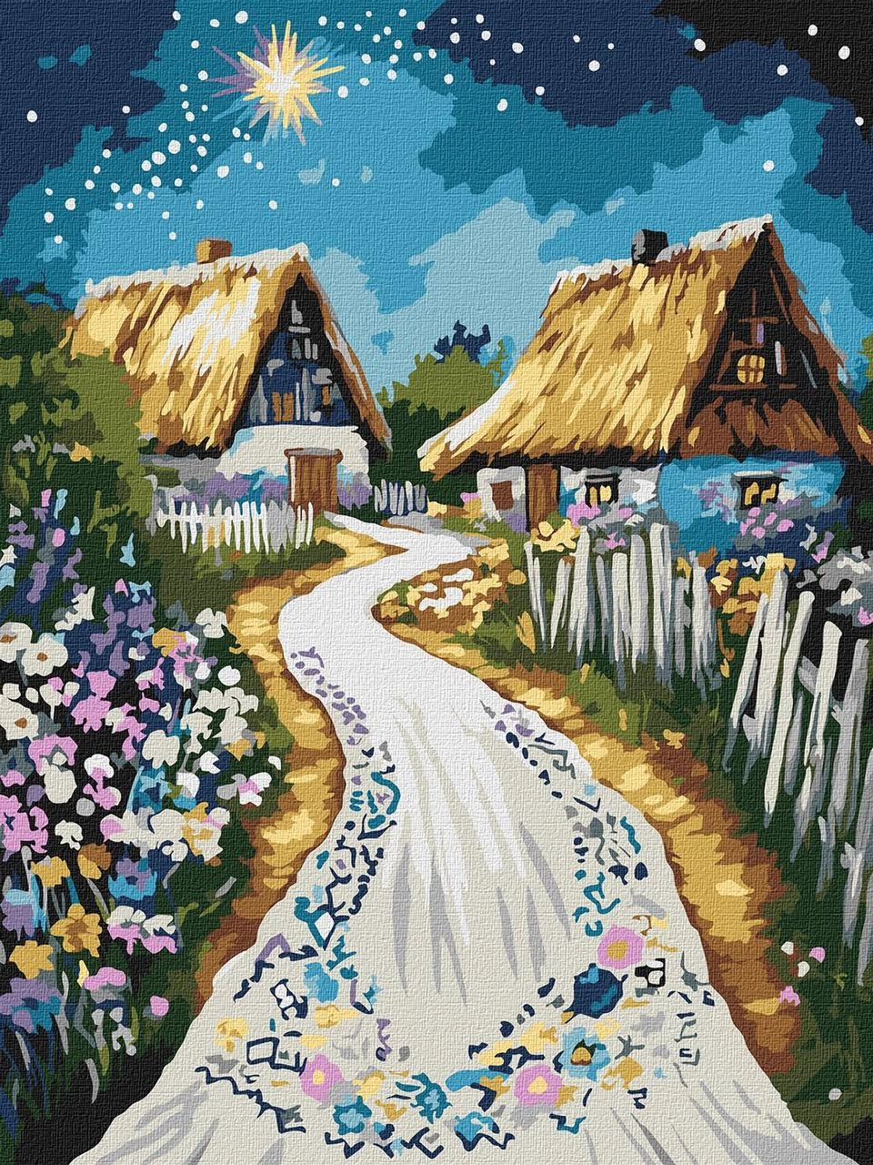 Картина по номерам Изба сельский пейзаж (30х40 см), бренду Идейка - KUBIX