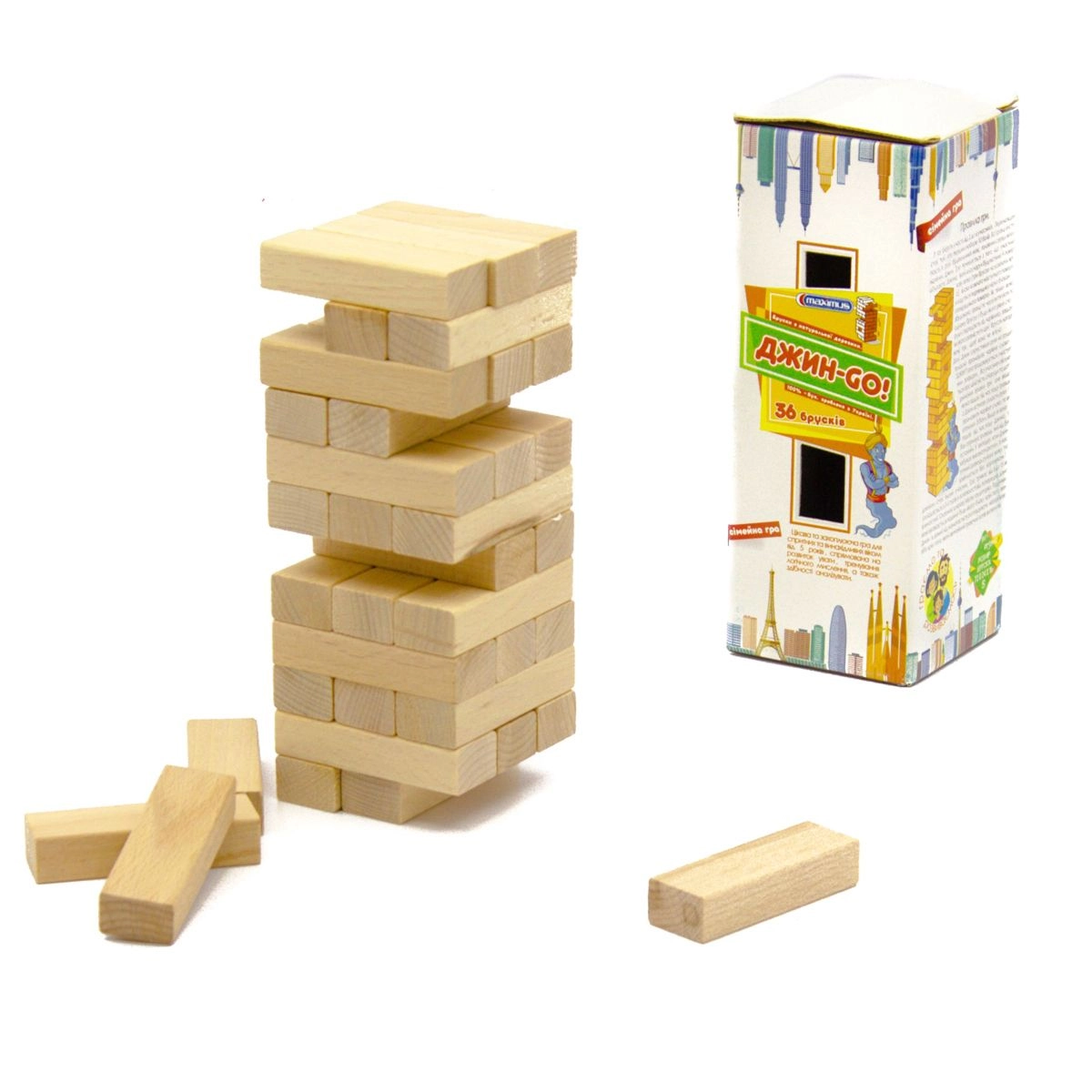 Настольная игра "Джин-Go" (Дженга), бренду Maximus, для 2-5 гравців, час гри < 30мин. - 3 - KUBIX 