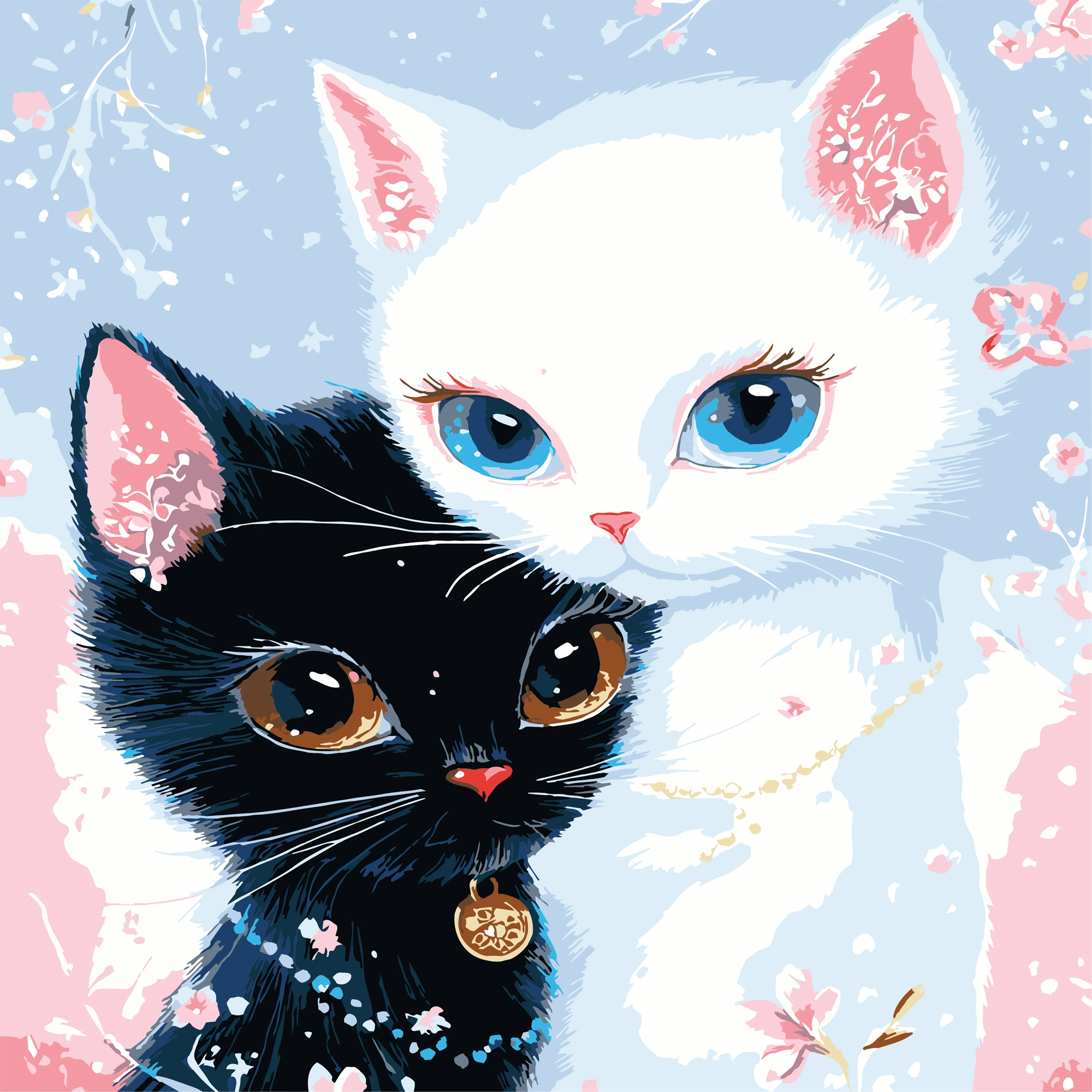 Картина по номерам Пушистая дружба котят (30х30 см), бренду Strateg - KUBIX