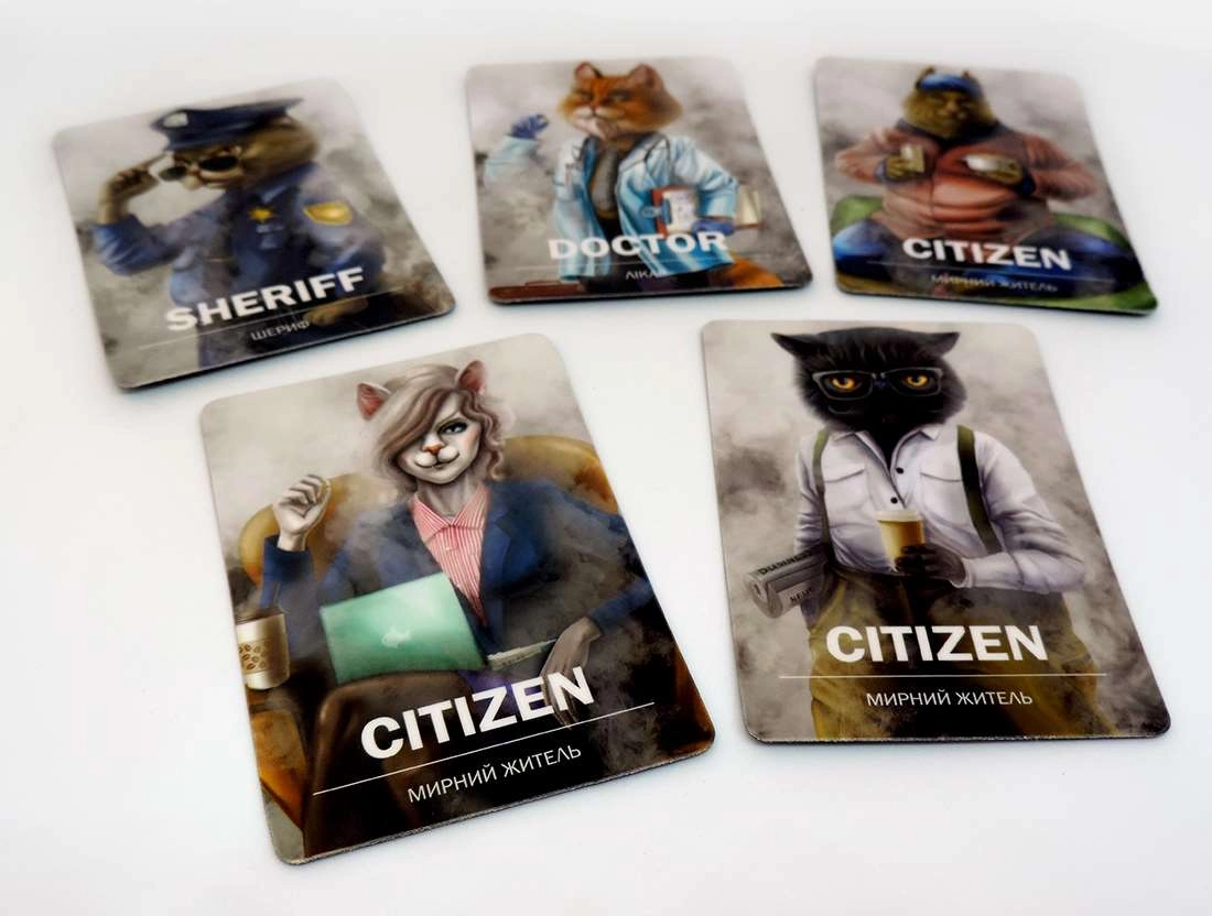 Настольная игра Котомафия (Cats Mafia), бренду Woodcat, для 6-12 гравців, час гри < 30мин. - 5 - KUBIX 