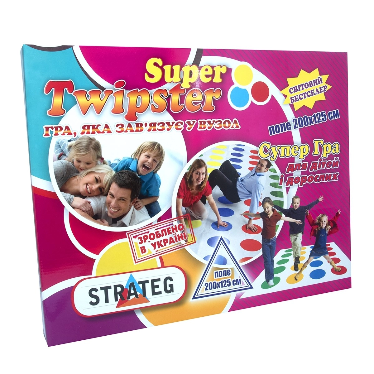 Настольная игра Твистер Супер (Twipster Super), бренду Strateg, для 2-4 гравців, час гри < 30мин. - KUBIX