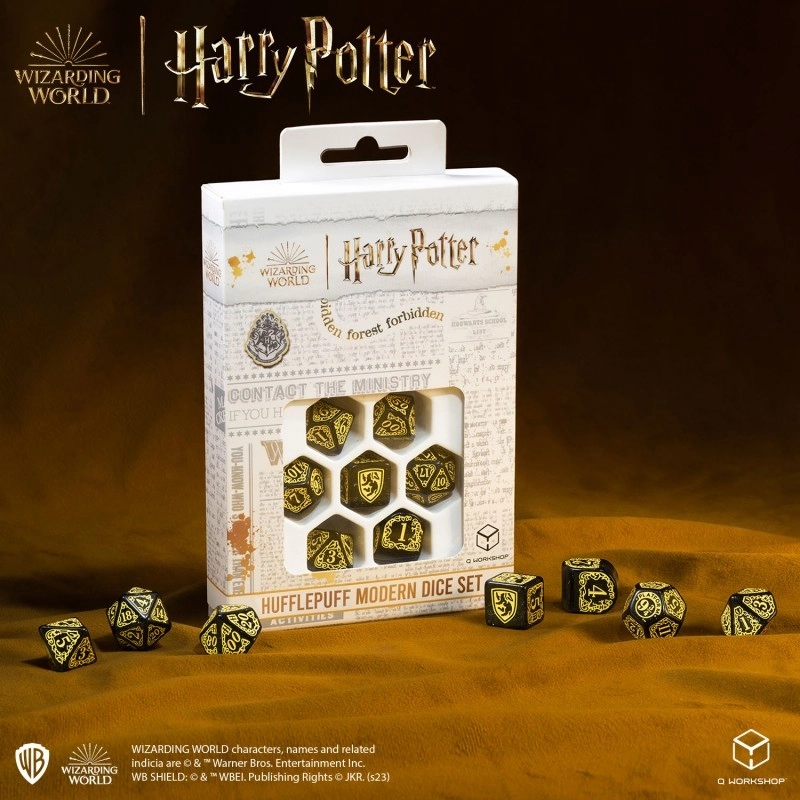 Набор кубиков Harry Potter. Hufflepuff Modern Dice Set - Black - 7 - KUBIX 