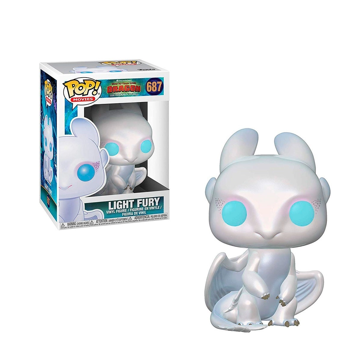 Ігрова фігурка FUNKO POP! ДЕННА ФУРІЯ (Light Fury) How to train your dragon #687, бренду Funko - 2 - KUBIX 
