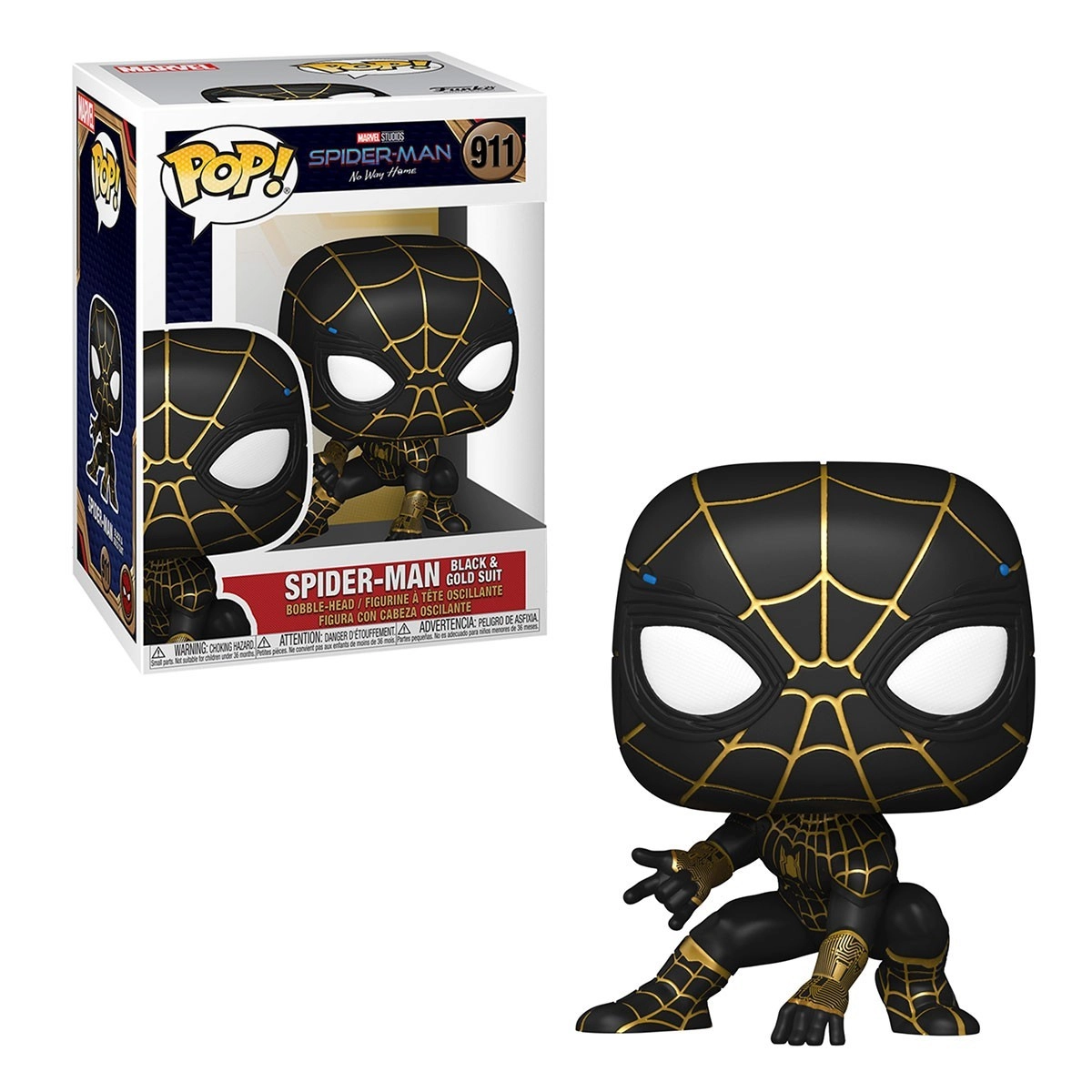 Игровая фигурка FUNKO POP! ЧЕЛОВЕК-ПАУК (черно-золотой) (Spider-Man) Marvel. Spider-Man #911, бренду Funko - 2 - KUBIX 