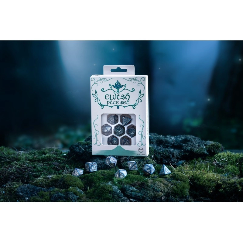 Набір кубиків Elvish Cobalt & Silver Dice Set - 2 - KUBIX 
