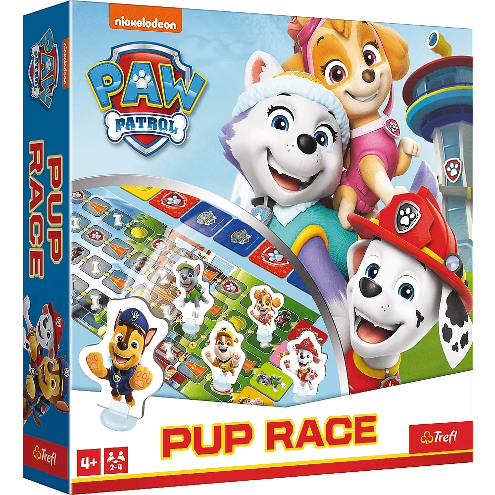 Настільна гра Перегони цуценят: Щенячий патруль (PAW Patrol), бренду Trefl, для 2-4 гравців, час гри < 30хв. - KUBIX