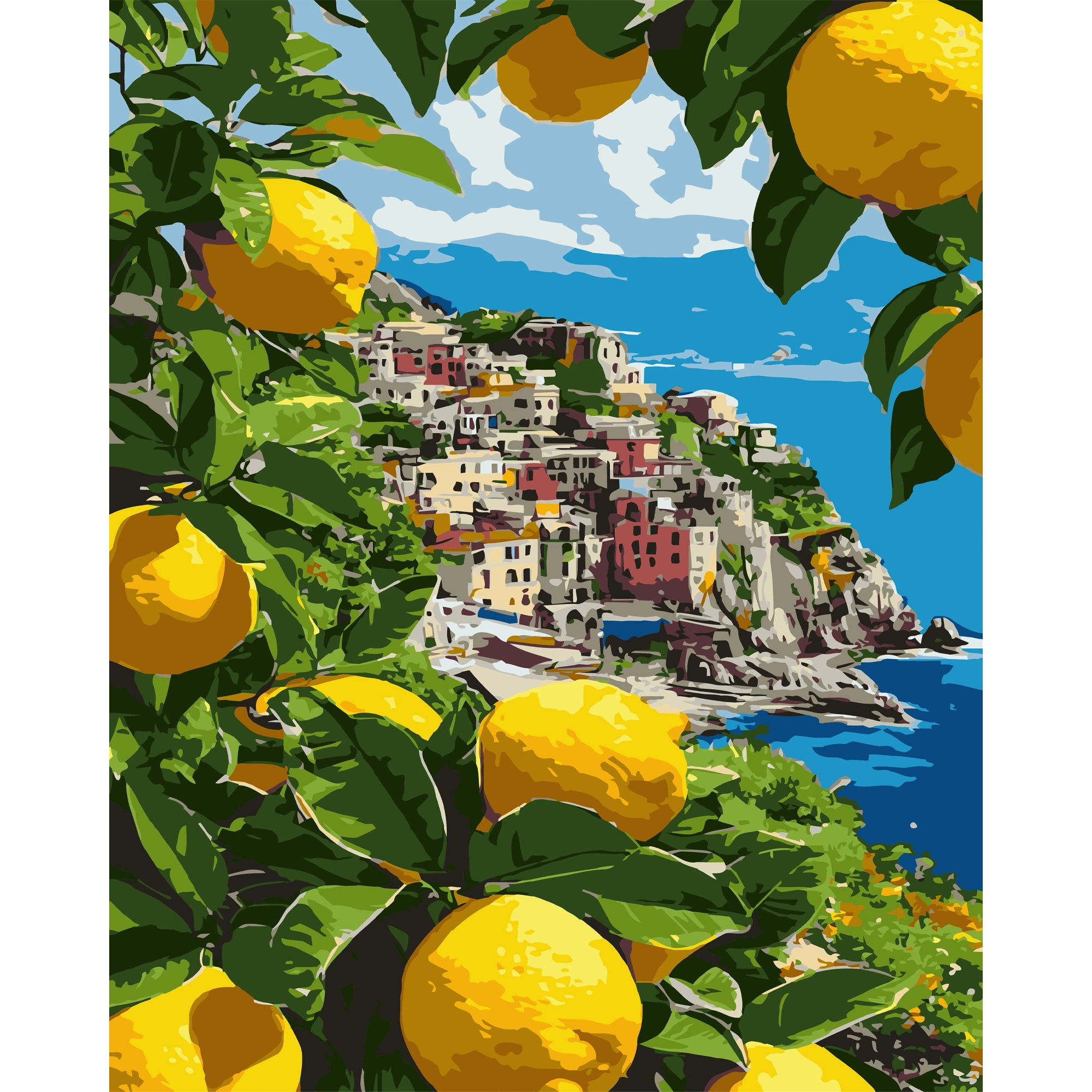 Картина за номерами Лимонний пейзаж (40х50 см), бренду Strateg - KUBIX