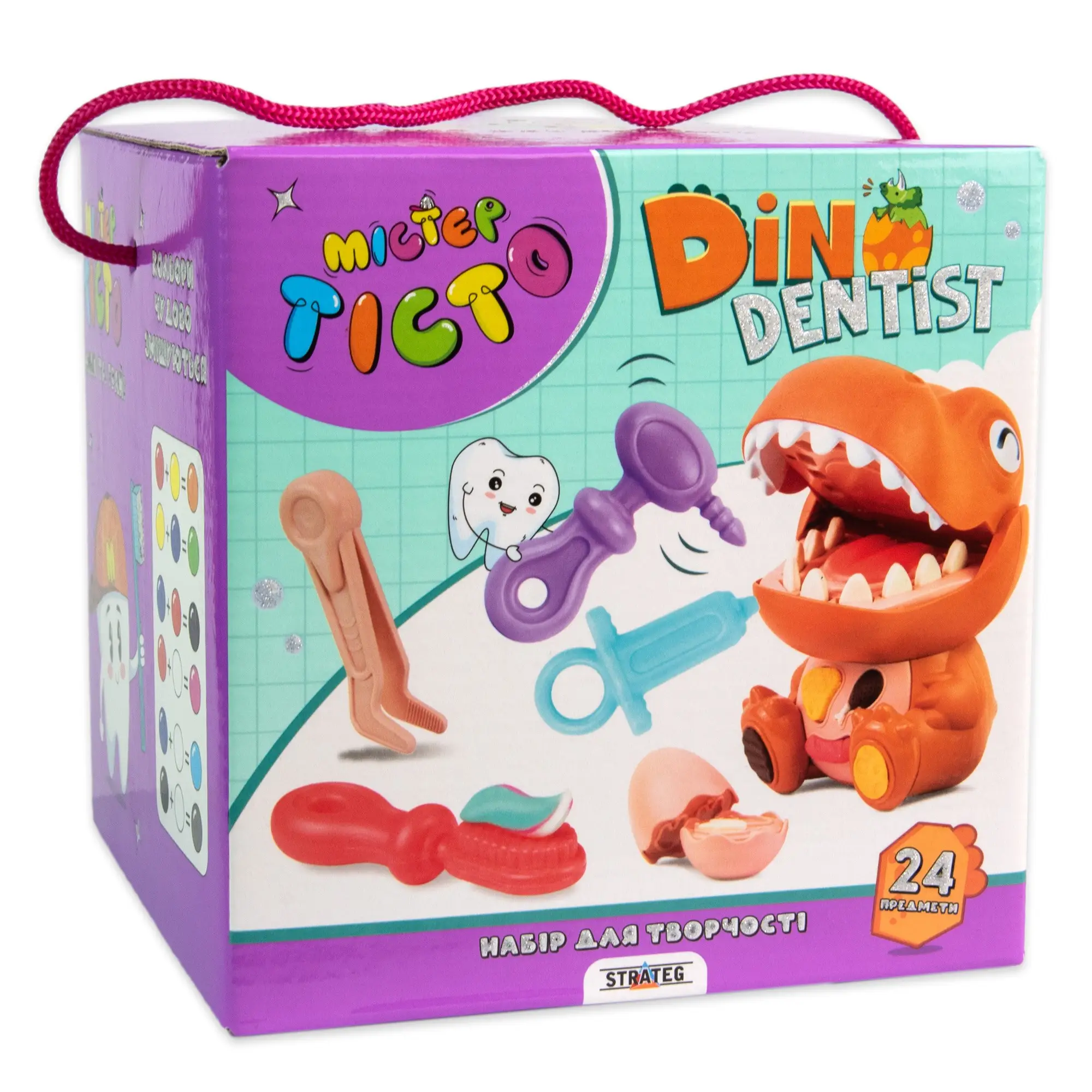Набір для ліплення Містер тісто Dino Dentist, бренду Strateg - KUBIX