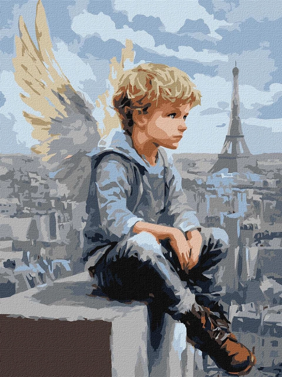 Картина по номерам Мальчик ангел (30х40 см), бренду Идейка - KUBIX