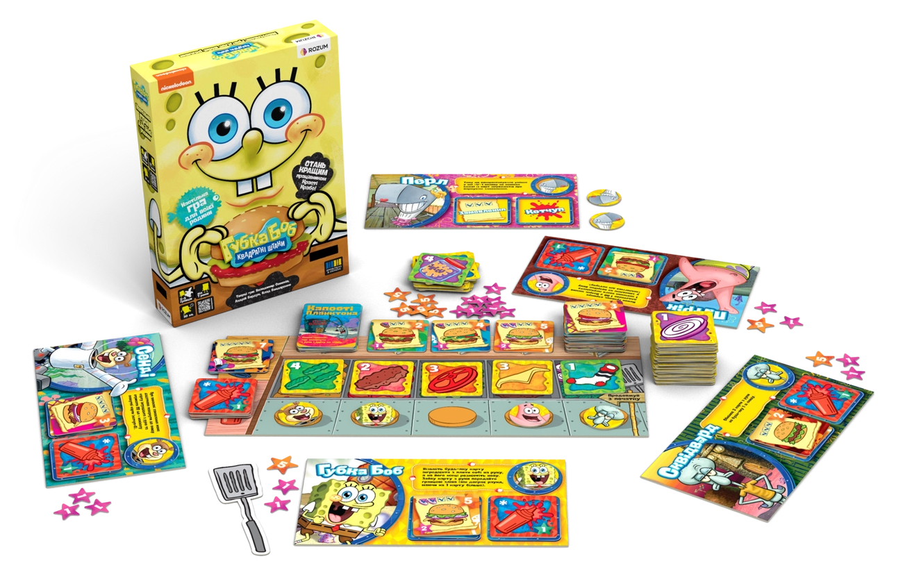 Настольная игра Губка Боб Квадратные Штаны (Spongebob Squarepants), бренду Rozum, для 2-5 гравців, час гри < 30мин. - 2 - KUBIX 