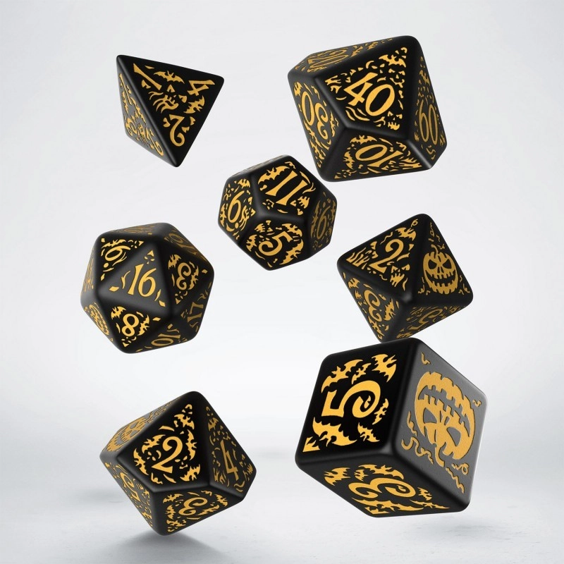 Набір кубиків Halloween Pumpkin Black & Glow in the dark Dice Set - 2 - KUBIX 