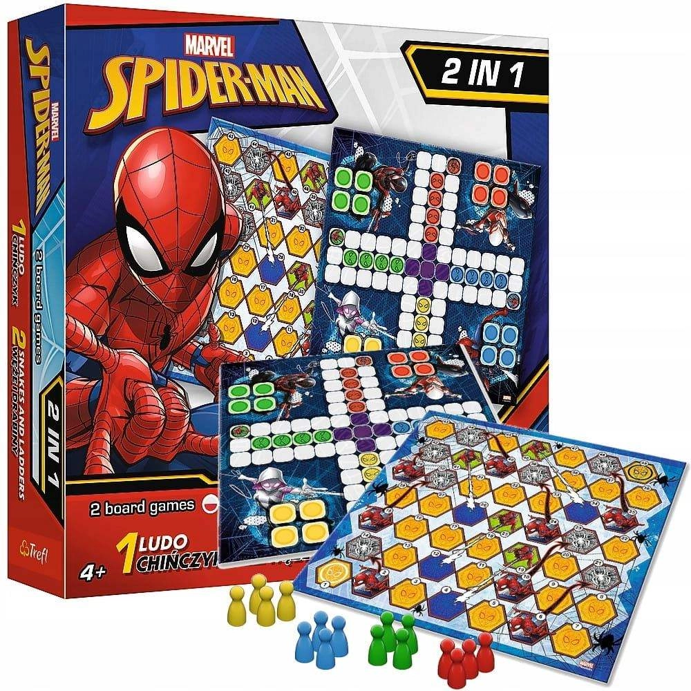 Настольная игра Человек-Паук Marvel: Лудо + Змеи и Лестницы 2 в 1 (Marvel. Spider-Man: Ludo 2 in 1), бренду Trefl, для 1-4 гравців, час гри < 30мин. - 4 - KUBIX 