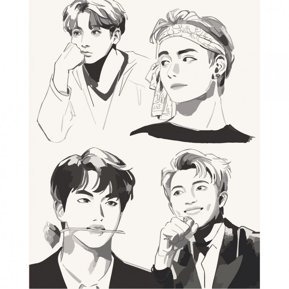 Картина за номерами BTS Fan Art (40х50 см), бренду Art Craft - KUBIX