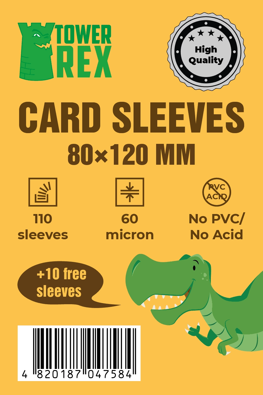 Протекторы 60 микрона 80*120 (Cards Sleeves 60 micron 80*120), бренду Tower Rex - KUBIX