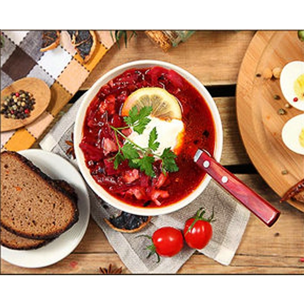 Алмазная мозаика Вкусный борщ (30х40 см), бренду Strateg - KUBIX