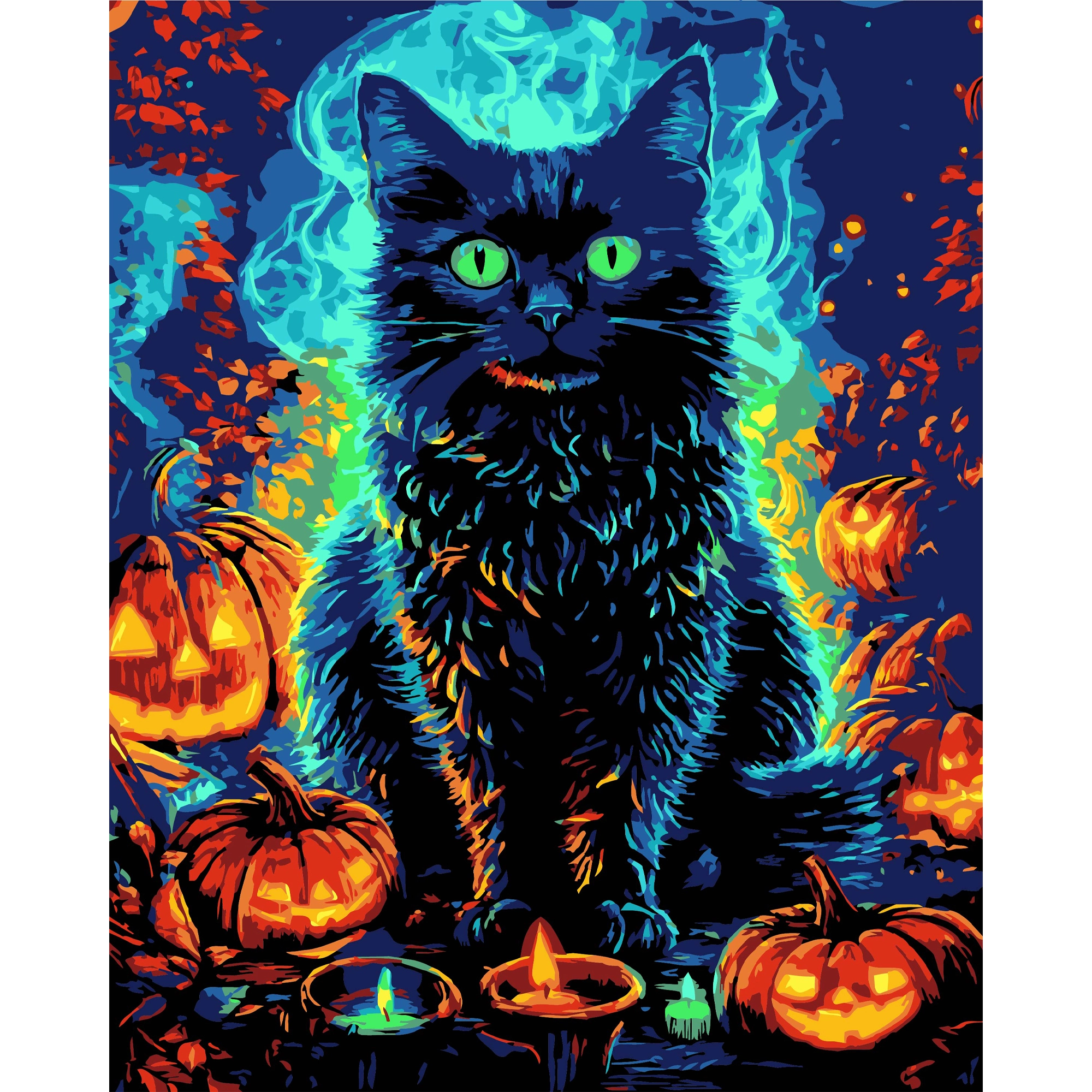 Картина по номерам Кот на Хэллоуин (40х50 см), бренду Strateg - KUBIX