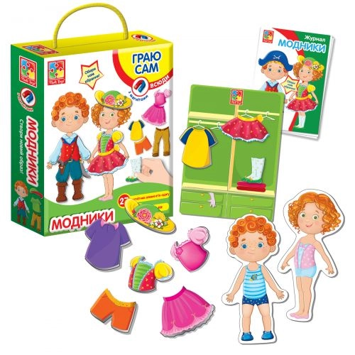 Магнітна одягашка Модники, бренду Vladi Toys, для 1-2 гравців - 3 - KUBIX 