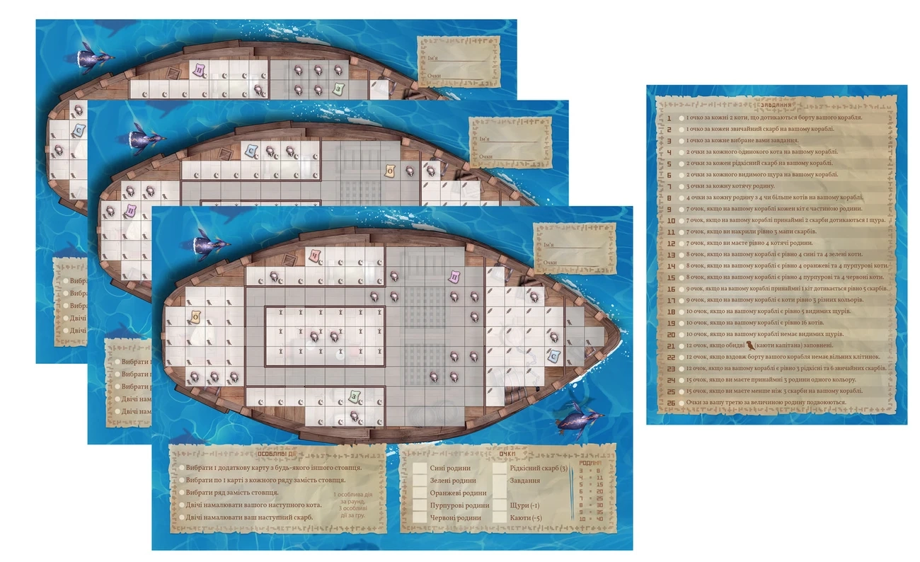 Настольная игра Остров котов. Путешествуй и рисуй (The Isle of Cats Explore & Draw), бренду Geekach Games, для 1-6 гравців, час гри < 30мин. - 3 - KUBIX 