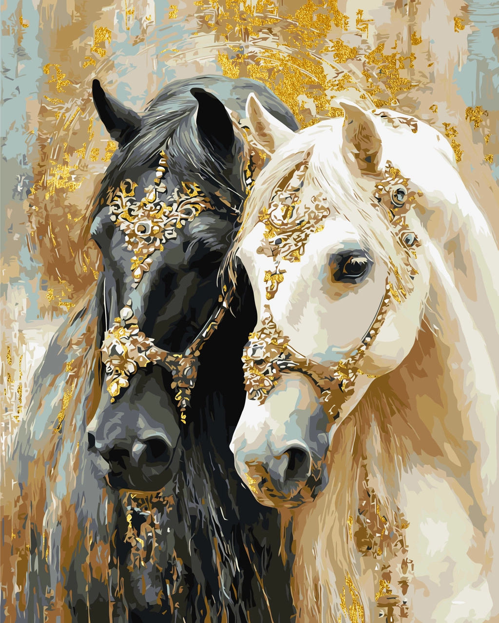 Картина по номерам Две лошади (40х50 см), бренду Origami - KUBIX