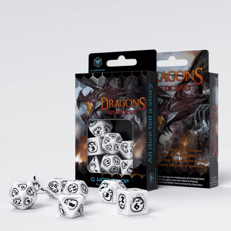 Набор кубиков Dragons Dice Set: Opal (7 шт.), бренду Q-Workshop - KUBIX