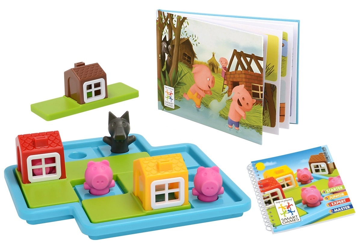 Настольная игра Трое маленьких поросят. Делюкс (Three little piggies. Deluxe), бренду Smart Games, для 1-1 гравців, час гри < 30мин. - 4 - KUBIX 