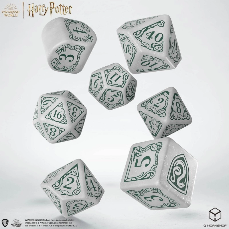 Набор кубиков Harry Potter. Slytherin Modern Dice Set - White - KUBIX