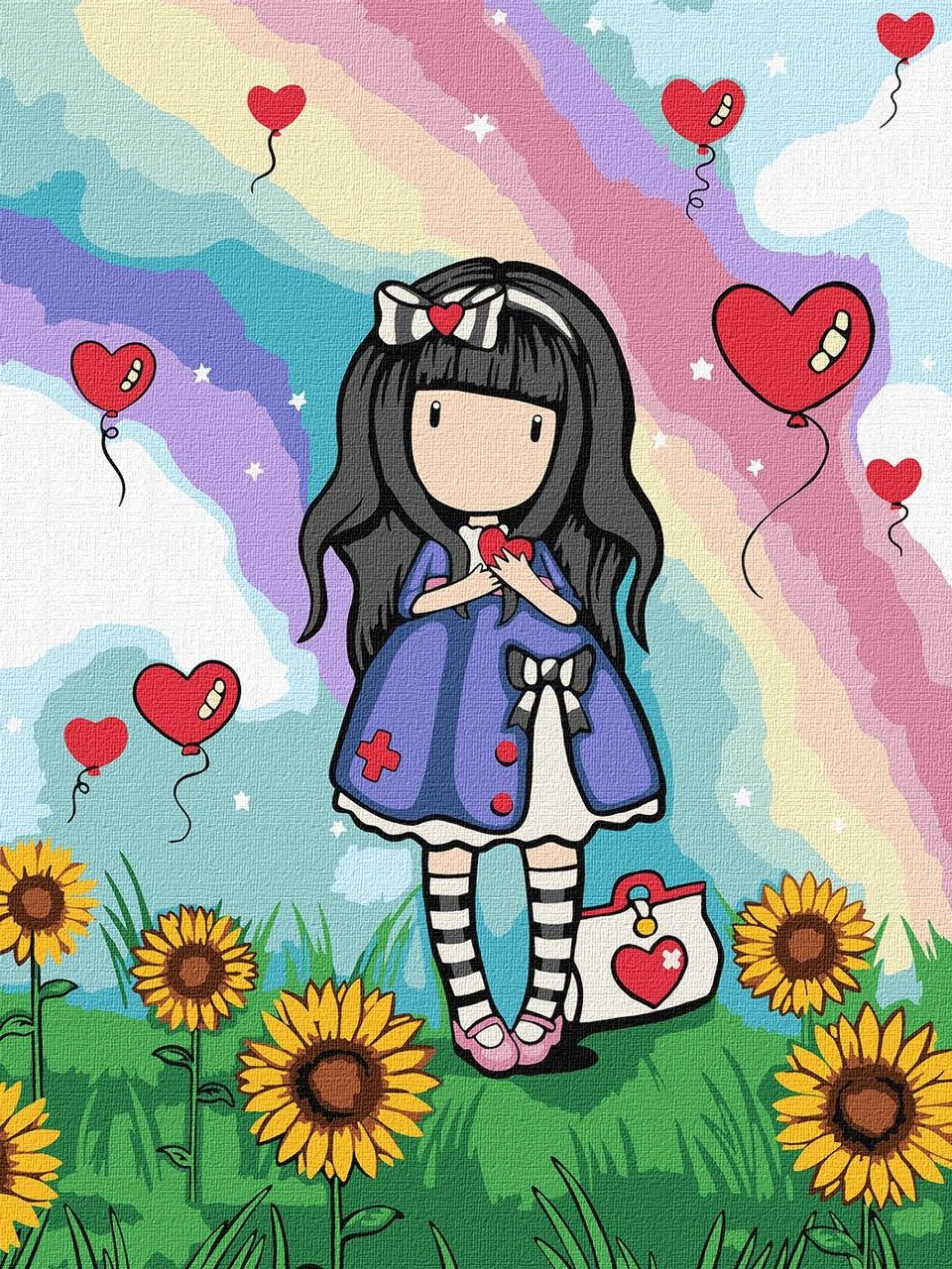 Картина по номерам Дівчина в соняшнику (30х40 см), бренду Ідейка - KUBIX