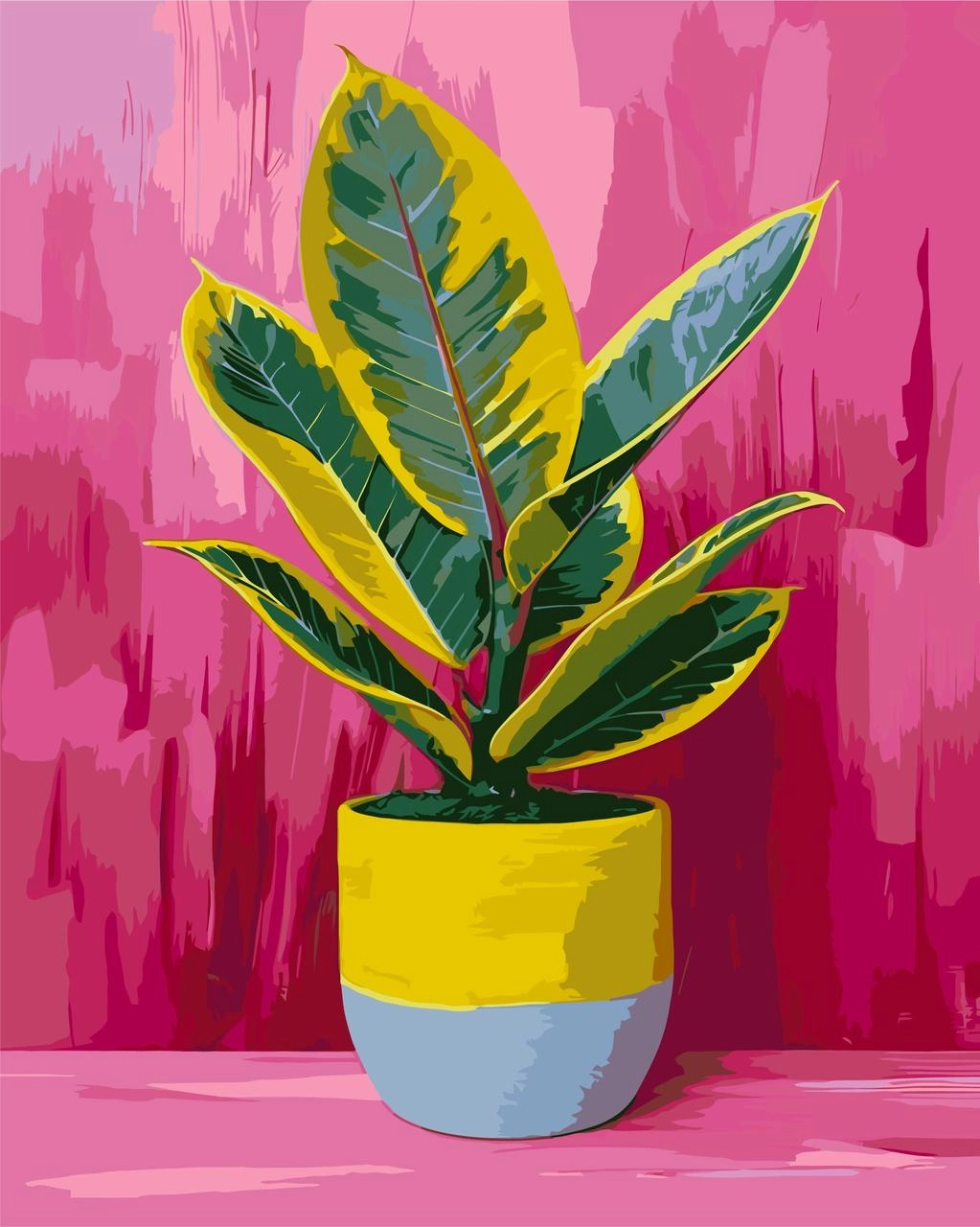 Картина по номерам Яркий фикус (40х50 см), бренду Origami - KUBIX