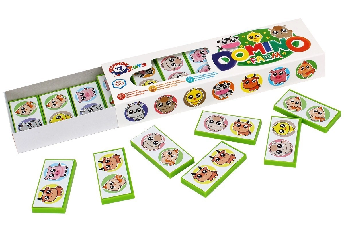 Настольная игра Домино "Ферма", бренду TechnoK, для 2-4 гравців - 2 - KUBIX 