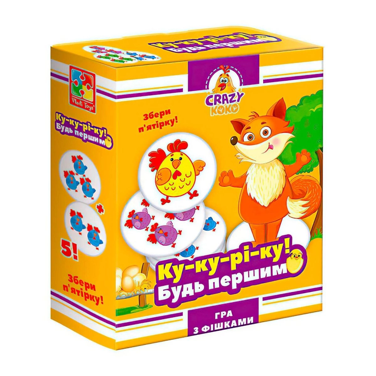 Настольная игра Ку-ку-рі-ку!, бренду Vladi Toys, для 2-4 гравців - KUBIX