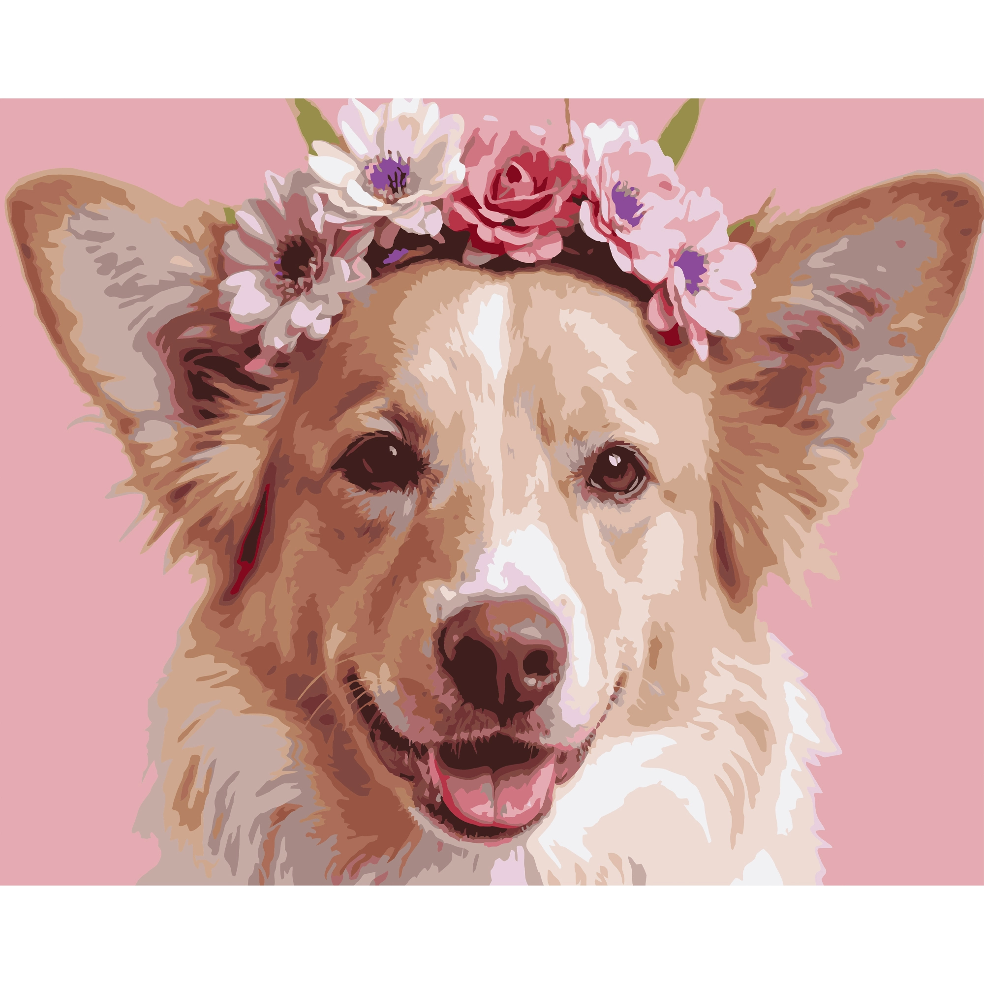 Картина за номерами Усміхнений пес (40х50 см), бренду Strateg - KUBIX