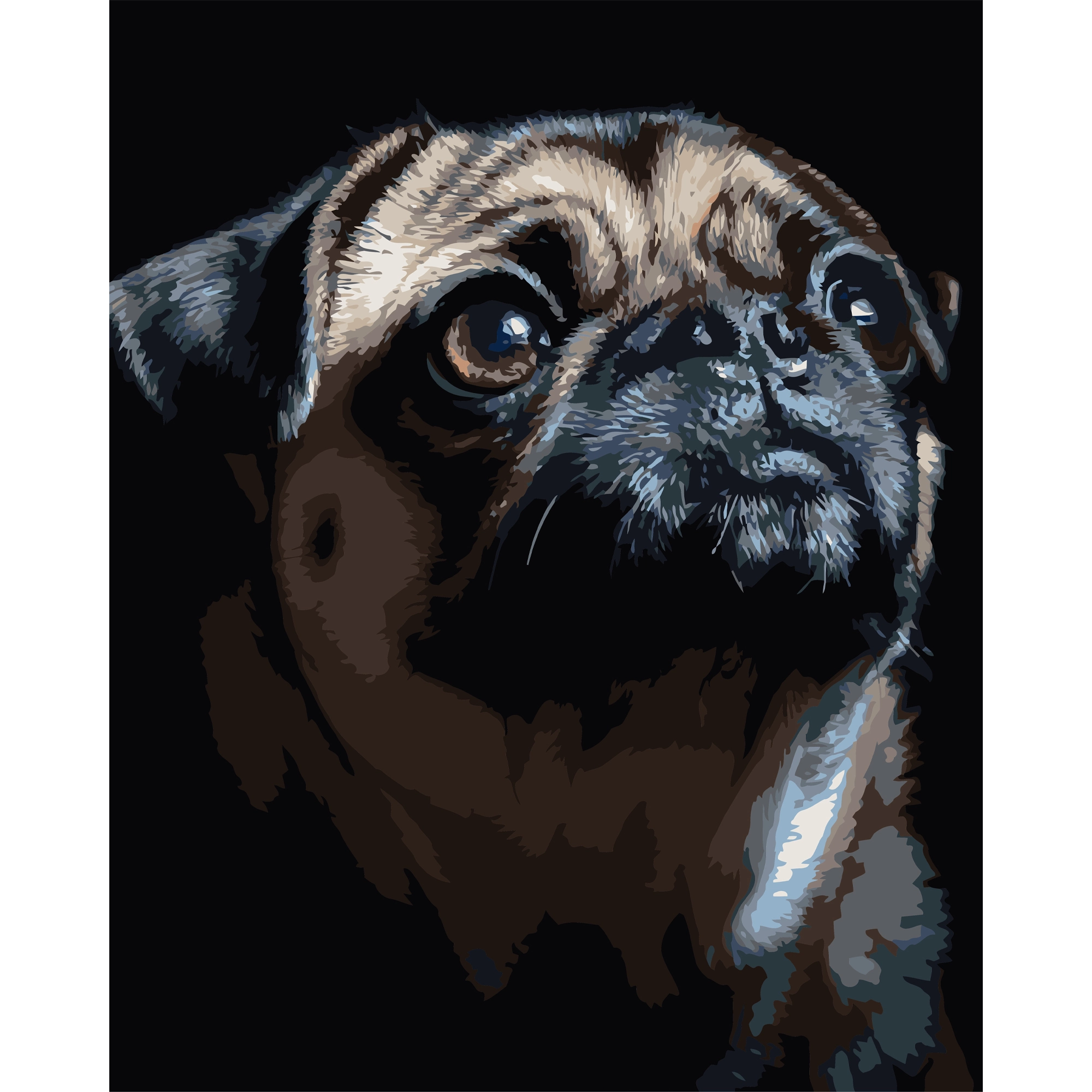 Картина по номерам Портрет мопса (40х50 см), бренду Strateg - KUBIX