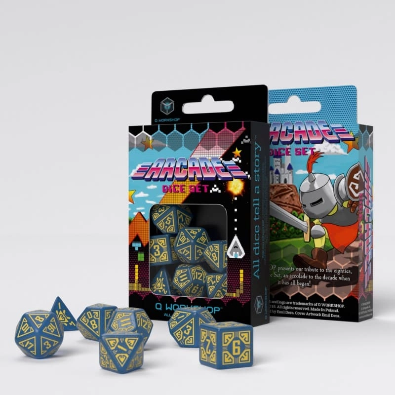 Набор кубиков Arcade Blue & yellow Dice Set, бренду Q-Workshop - KUBIX
