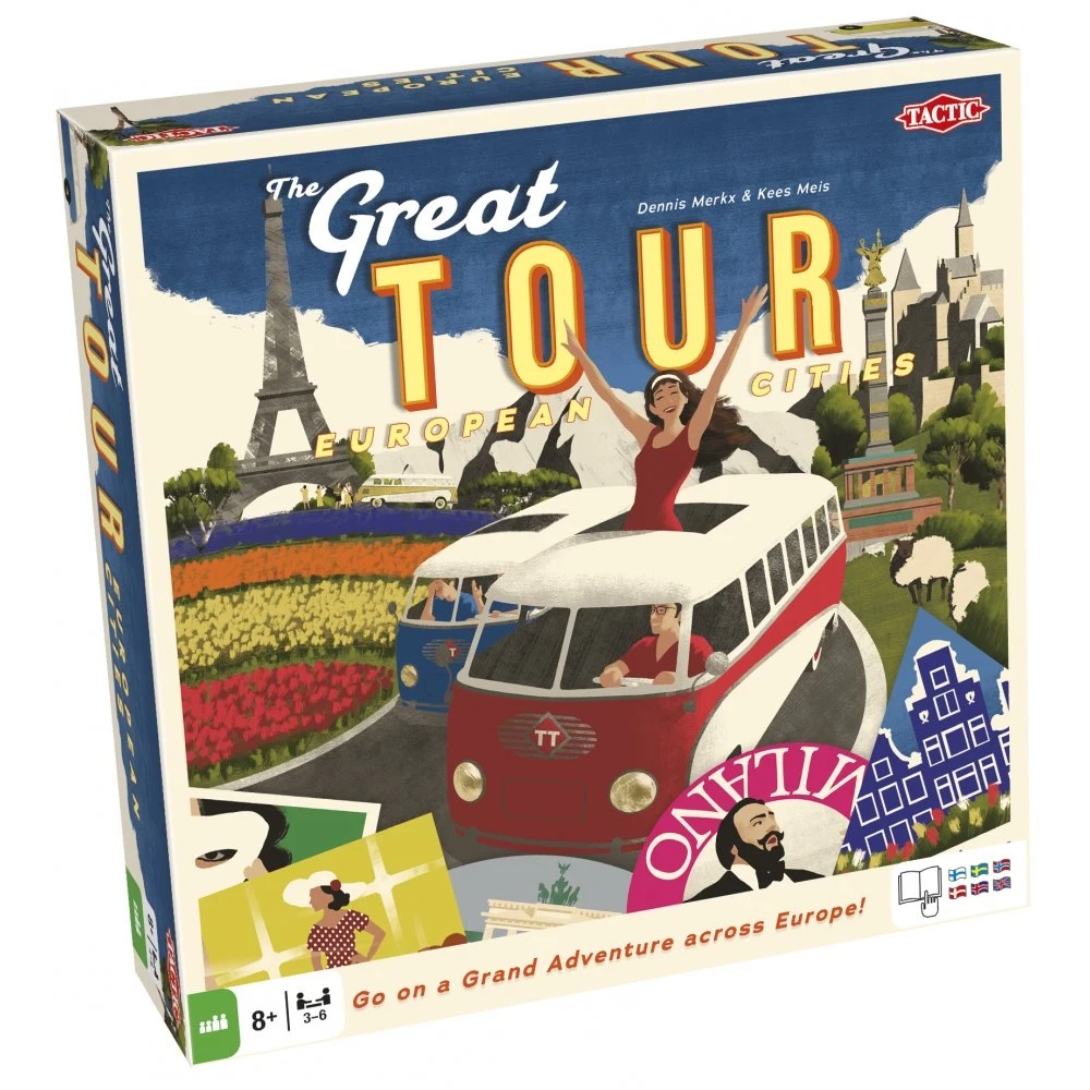 Настольная игра Чудесное путешествие (The Great Tour: European Cities), бренду Tactic, для 3-6 гравців, час гри < 30мин. - KUBIX