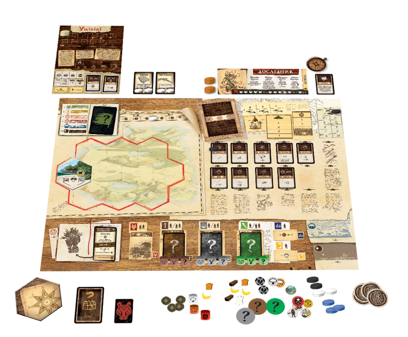 Настольная игра Робинзон Крузо. Приключения на проклятом острове (Robinson Crusoe: Adventures on the Cursed Island), бренду Geekach Games, для 1-4 гравців, час гри > 60мин. - 4 - KUBIX 