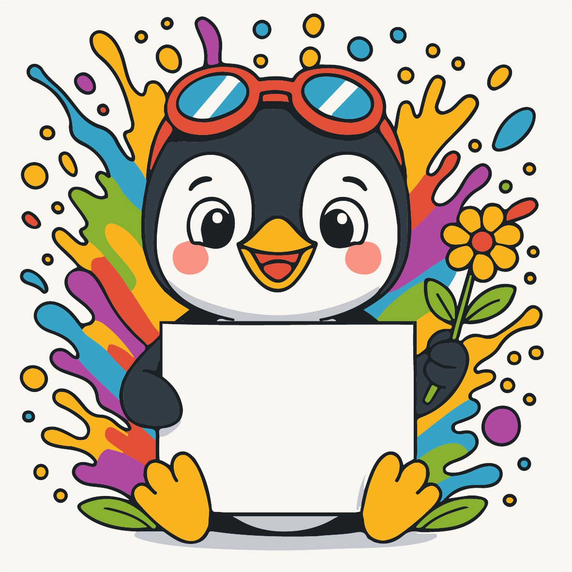 Картина за номерами Пінгвін з листівкою (20х20 см), бренду Strateg - KUBIX