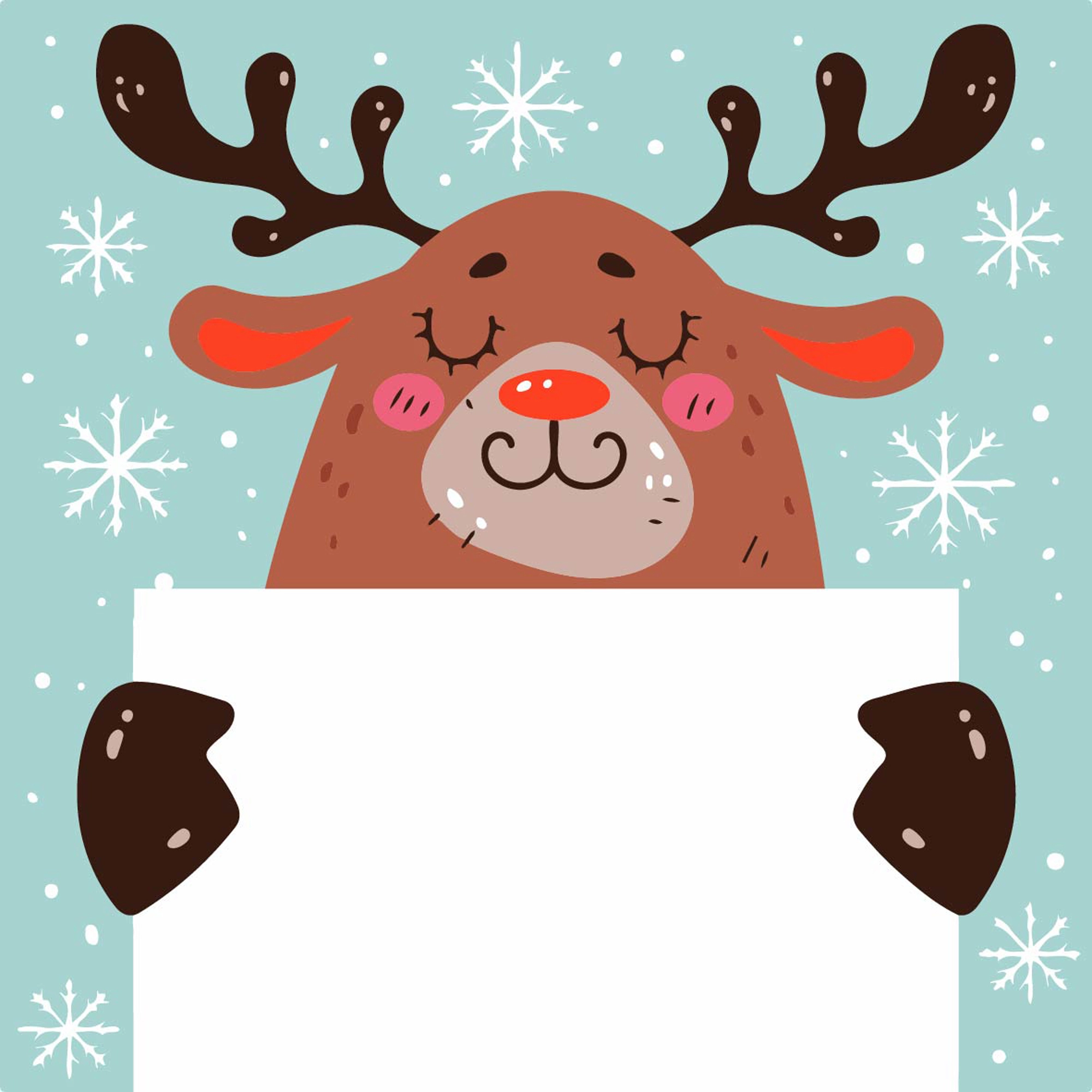 Картина за номерами Олень з листівкою (20х20 см), бренду Strateg - KUBIX