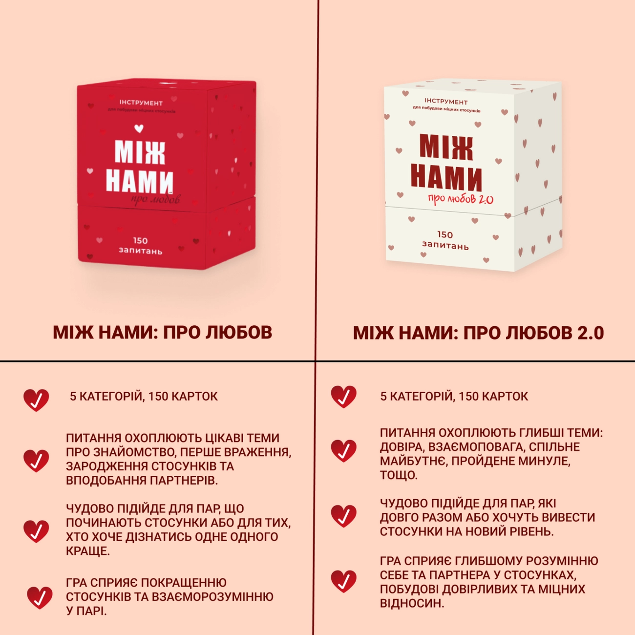 Настольная игра Между Нами: о Любви 2.0, бренду Memo Games, для 2-2 гравців, час гри < 30мин. - 4 - KUBIX 