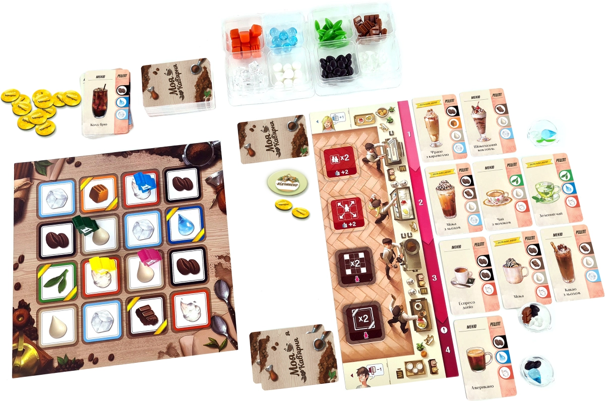 Настольная игра Моя кофейня (Coffee Rush), бренду Games 7Days, для 2-4 гравців, час гри < 30мин. - 3 - KUBIX 