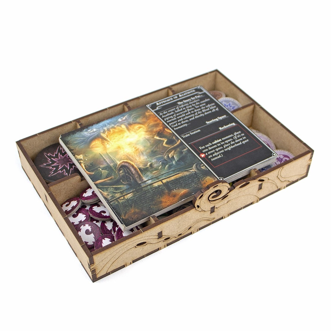 Органайзер для настольной игры Arkham Horror 3rd Edition (Organizer for boardgame Arkham Horror 3rd Edition), бренду Tower Rex - 12 - KUBIX 