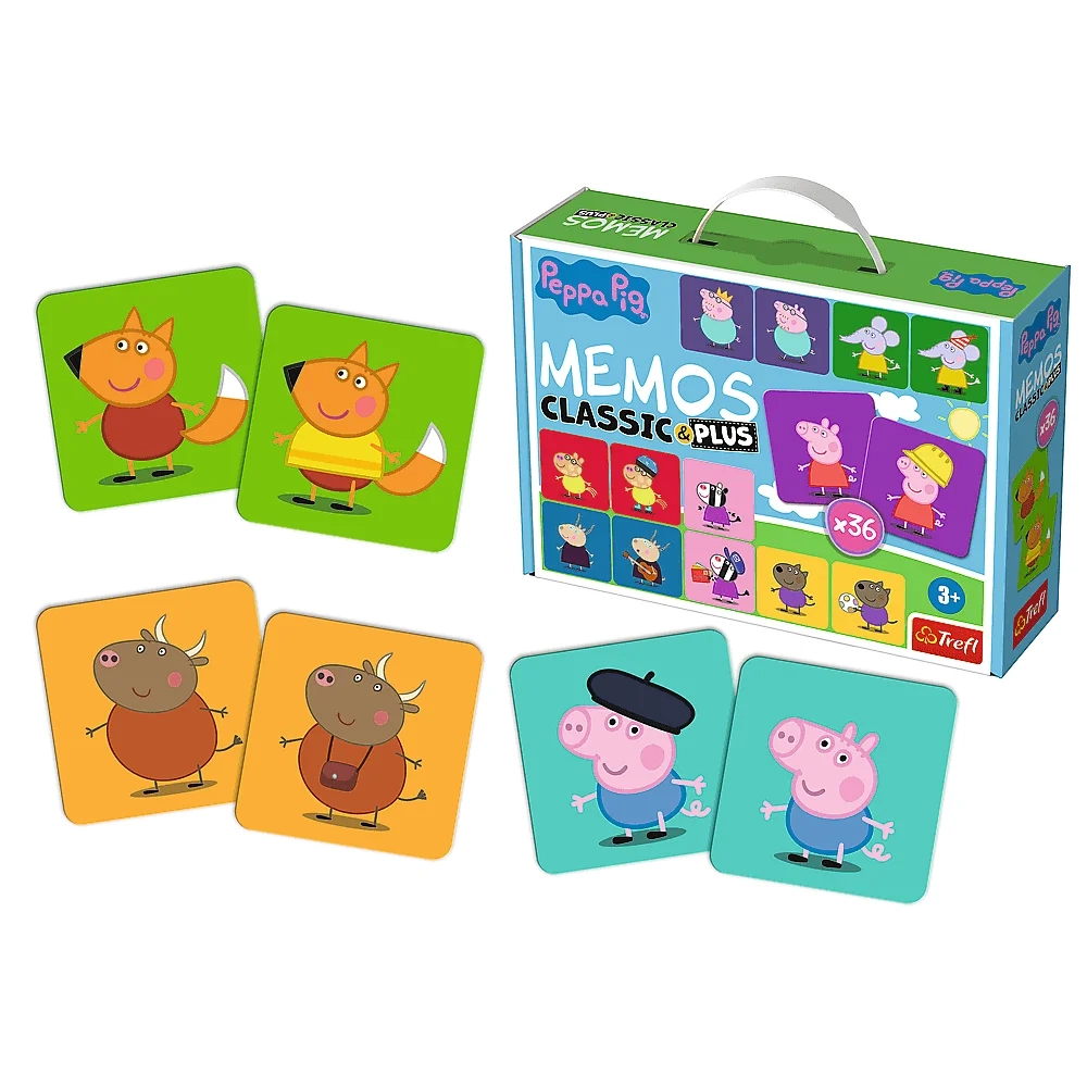 Настольная игра Мемос Свинка Пеппа (Memos classic&plus Peppa Pig), бренду Trefl, для 1-4 гравців, час гри < 30мин. - 4 - KUBIX 