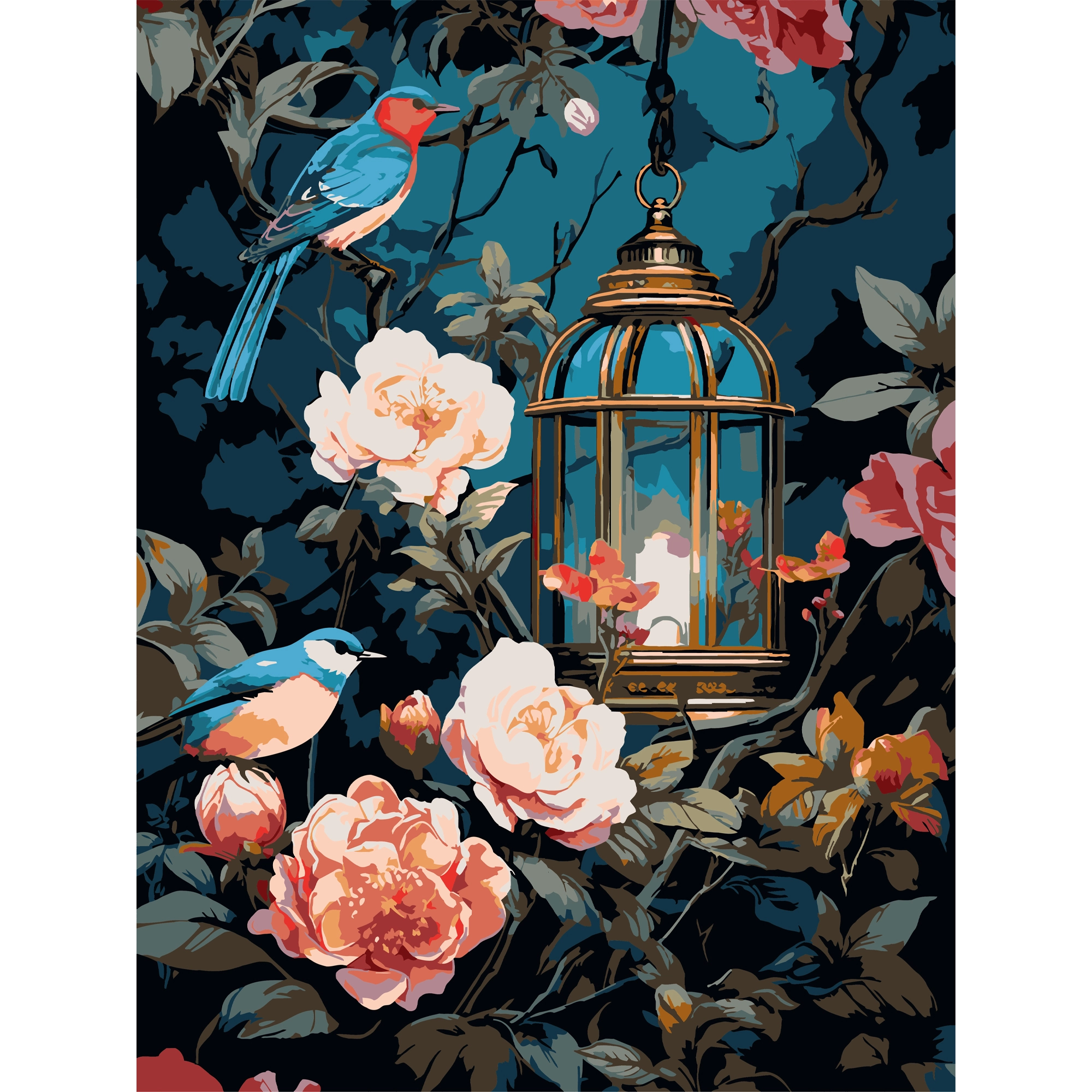 Картина по номерам Цветочная ночь (30х40 см), бренду Strateg - KUBIX