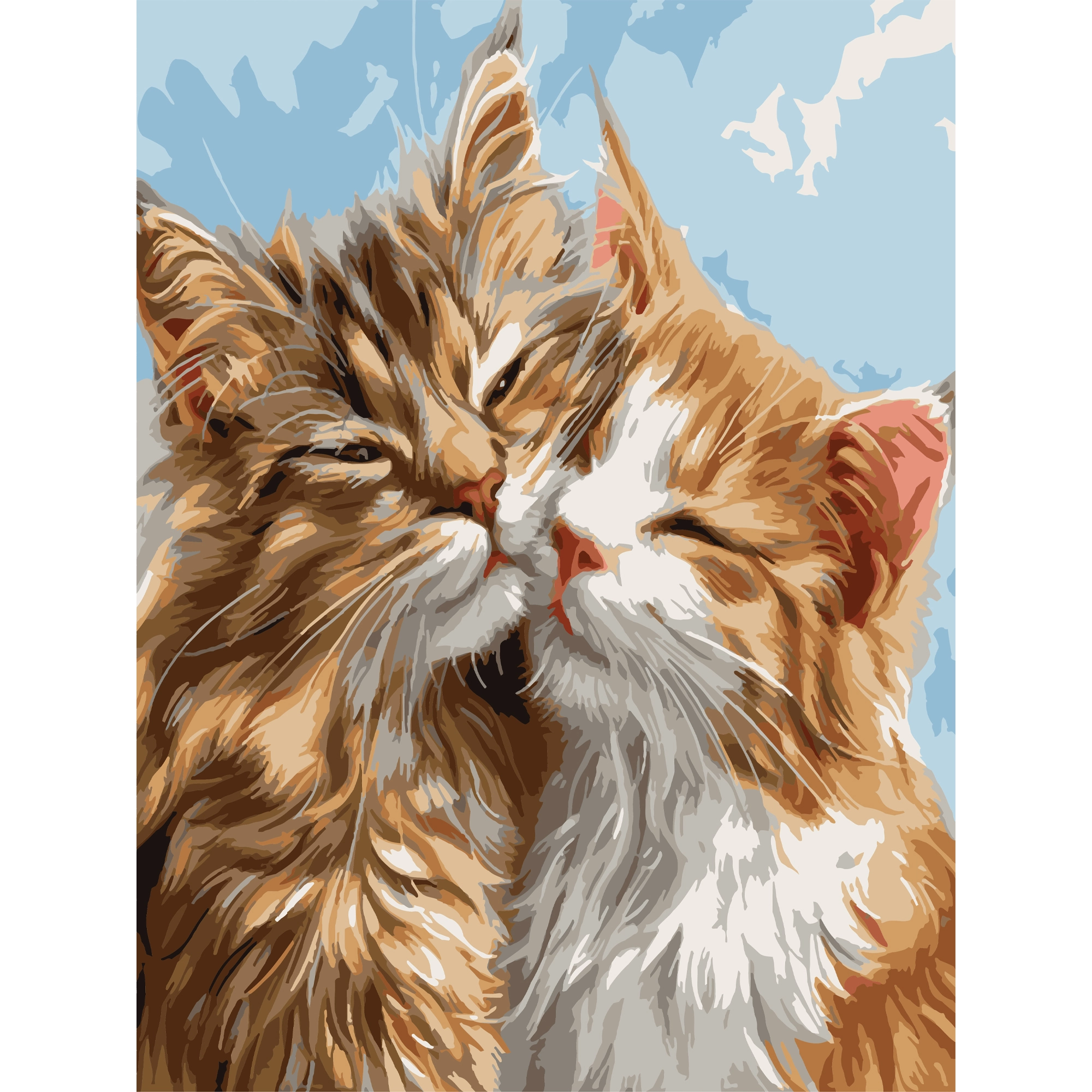 Картина по номерам Пушистые коты (30х40 см), бренду Strateg - KUBIX