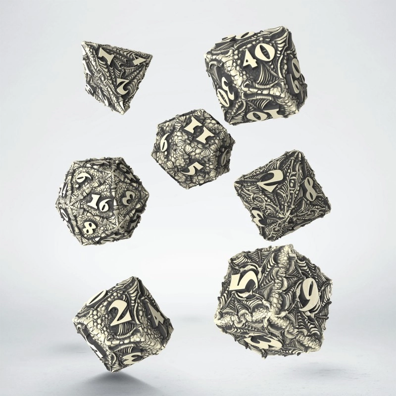 Набір кубиків Dracopolis: Scandinavian Blackfang Dice Set (7), бренду Q-Workshop - KUBIX