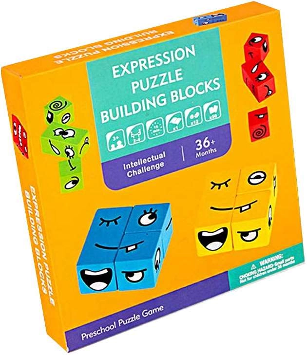 Настольная игра Кумедные Кубики (Expression puzzle), бренду Bloomy Brain Toys, для 1-2 гравців, час гри < 30мин. - KUBIX