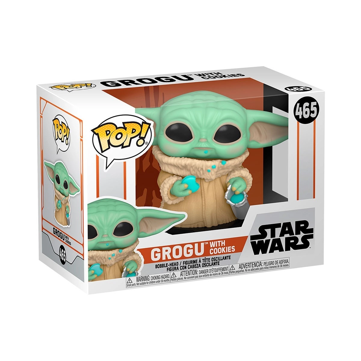 Игровая фигурка FUNKO POP! МАЛЫШ ГРОГУ С ПЕЧЕНЬЕМ (Grogu with cookies) Star Wars #465, бренду Funko - 3 - KUBIX 