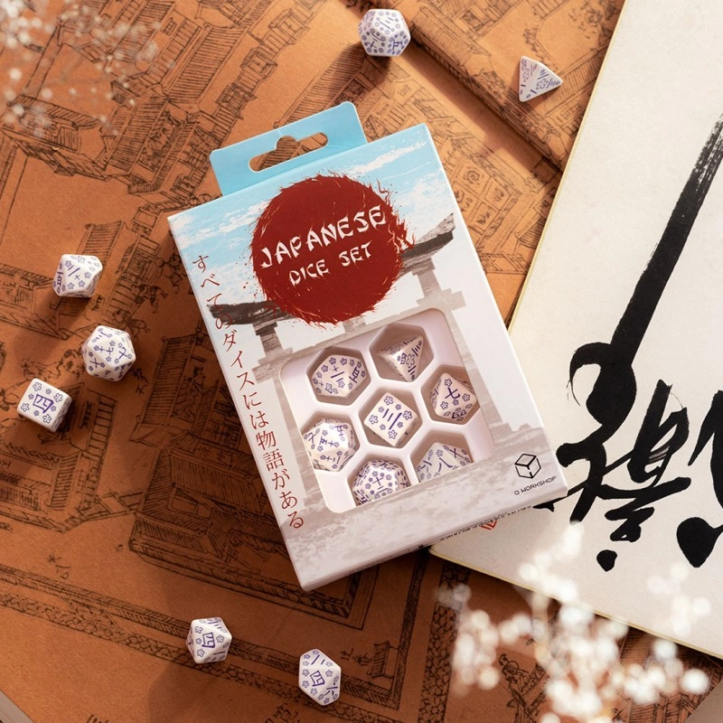 Набір кубиків Japanese Dice Set: Blue Star Lotus, бренду Q-Workshop - 2 - KUBIX 