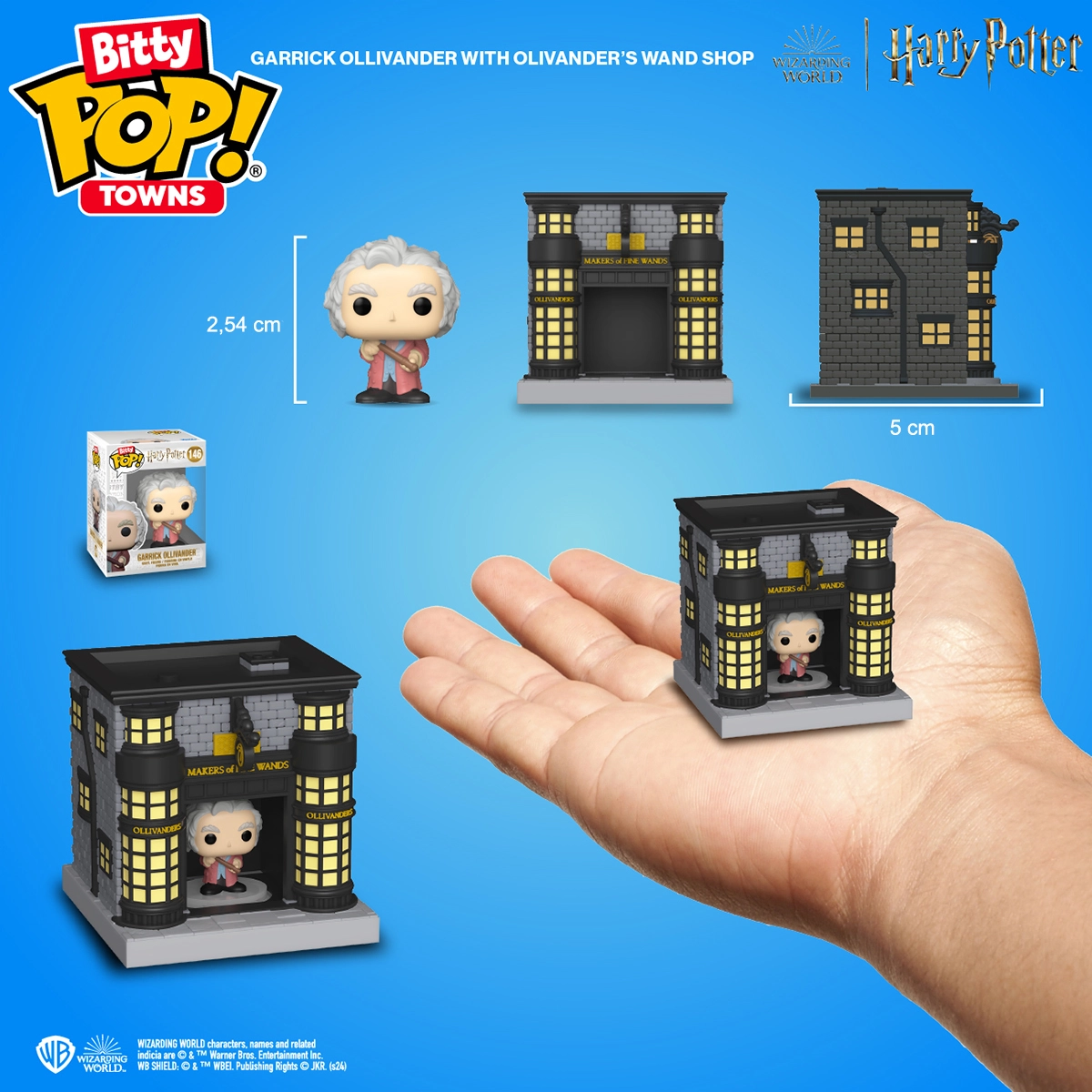 Ігрова фігурка Bitty Pop! Олівандер і крамниця чарівних паличок (Towns: Garrick Ollivander and Ollivander Wand Shop), бренду Funko - 3 - KUBIX 